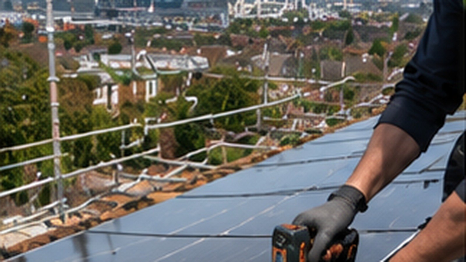Solar installation in progress on a Cardiff home